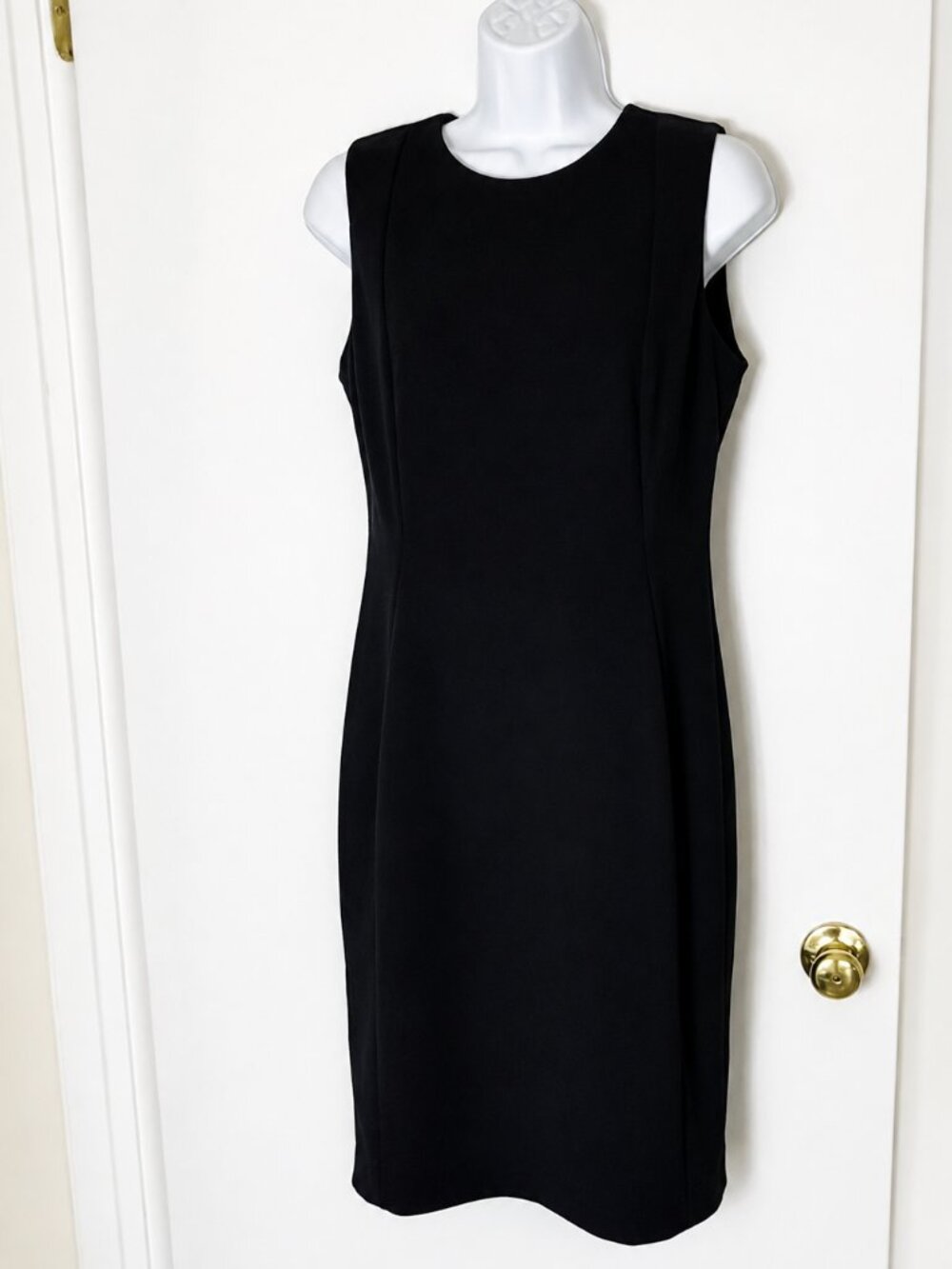 Calvin Klein Navy Blue Sheath Dress Career or Cocktail w/exposed zipper Sz 6